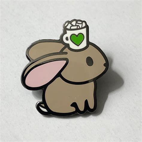 cocoa bunny hard enamel pin bunny pin cute bunny cartoon etsy