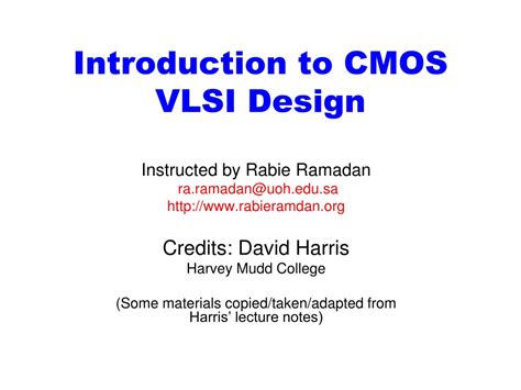 Ppt Introduction To Cmos Vlsi Design Powerpoint Presentation Free