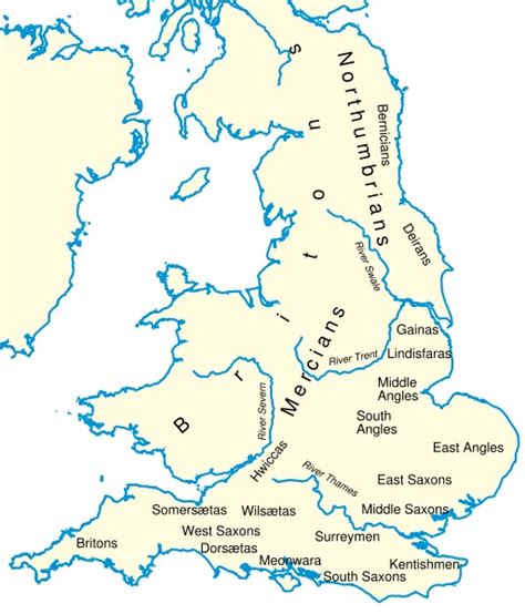 Map Of England Circa 500 Ad