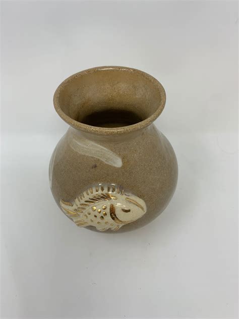 Stoneware Fish Vase Pottery Vase Handmade Ceramic Vase Etsy