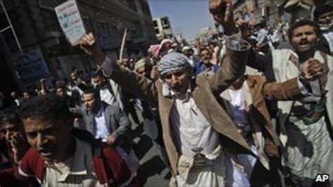 Yemen Protests Five Killed At Anti Government Rallies Bbc News