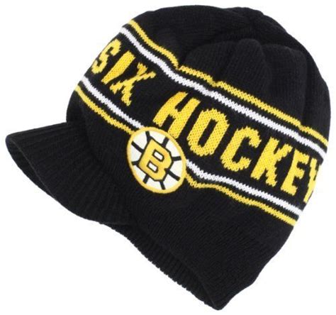 Nhl Boston Bruins Visor Knit Hat One Sizeblack Adidas 1265 Nhl