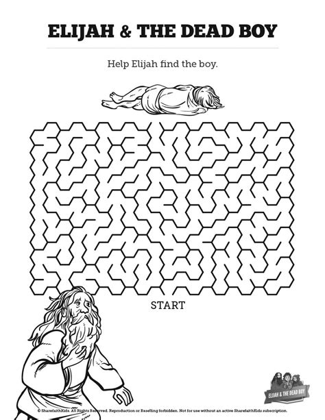 1 Kings 17 Elijah And The Widow Bible Mazes Can Your Kids Find Their