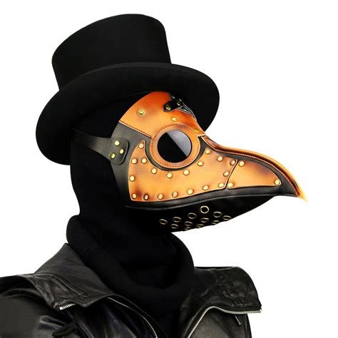 Steampunk Bird Mask Plague Mask Steampunk Plague Doctor Mask Gold Pu