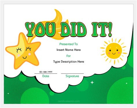 You Did It Certificate Templates Professional Certificate Templates