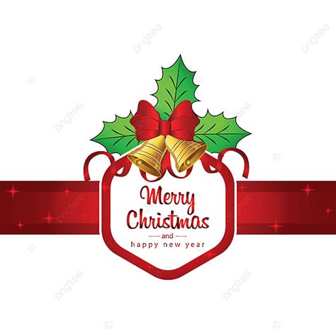 Merry Christmas Ribbon Vector Hd Images Merry Christmas With Red