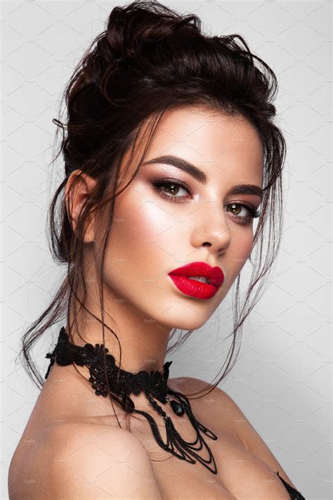 Gorgeous Young Brunette Woman face | High-Quality Beauty & Fashion Stock Photos ~ Creative Market