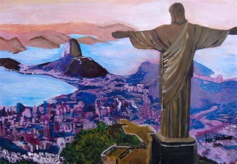 Rio De Janeiro With Christ The Redeemer Painting By M