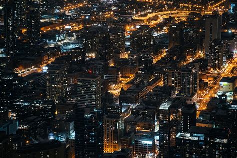 5k Free Download Cities Building View From Above Night City City