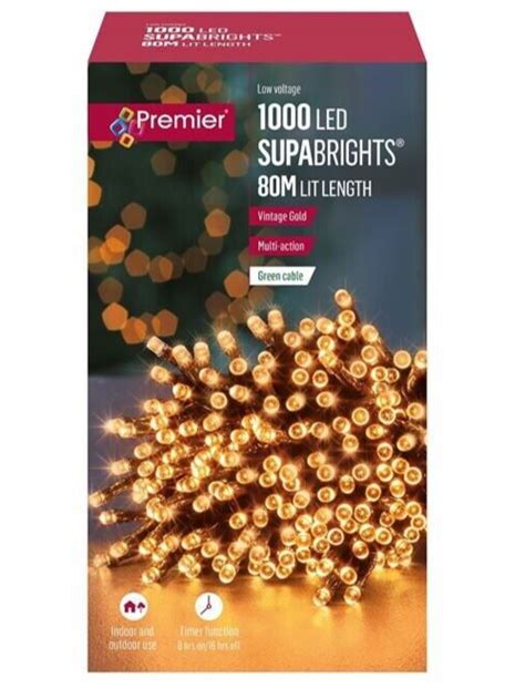 Premier 1000 Led Multi Action Supabright Christmas Tree Light Timer