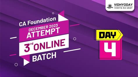 Ca Foundation Dec 23 Day 4 Live Batch 3 Youtube