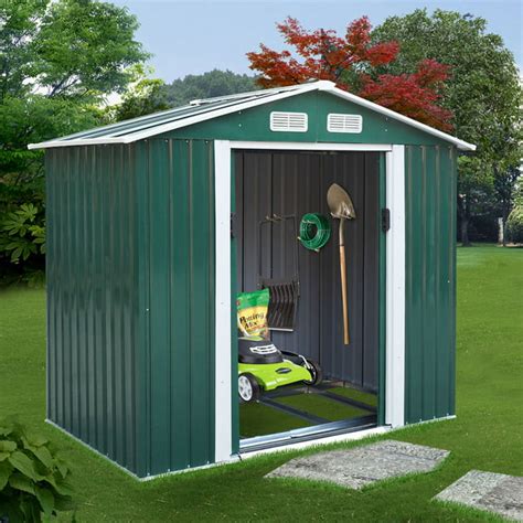 Jaxpety 7 X 4 Large Outdoor Steel Storage Shed With Gable Roof 4