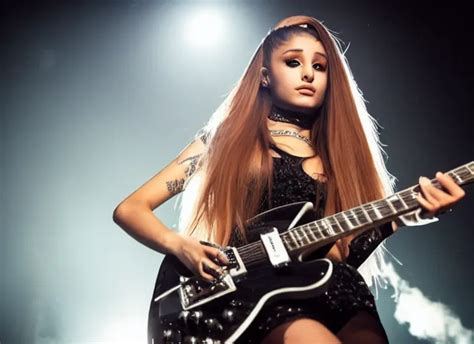 Ariana Grande As A Heavy Metal Guitarist In A Band Stable Diffusion