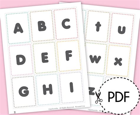 Alphabet Flash Cards Printable Pdf Download Etsy