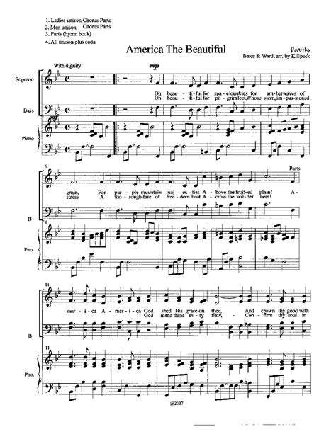 America The Beautiful By Dorothy Gregory Killpack Satb