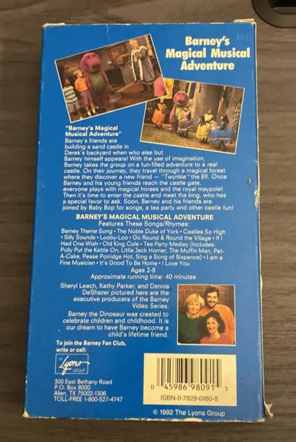 BARNEY BARNEYS Magical Musical Adventure VHS 1992 Sing Along Lyons