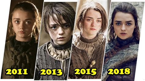 Arya Stark Evolution 2011 2019 Season 1 To Season 8 Got