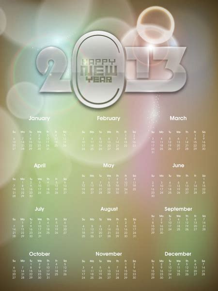 2013 Creative Calendar Collection Design Vector Vectors Graphic Art