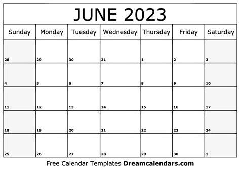 Printable Calendar June 2023 Printable World Holiday