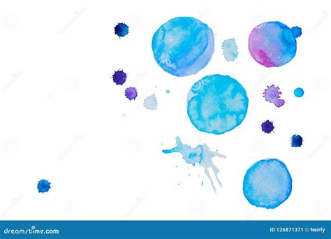 Blue Watercolor Spots Stock Image Image Of Color Spot 126871371