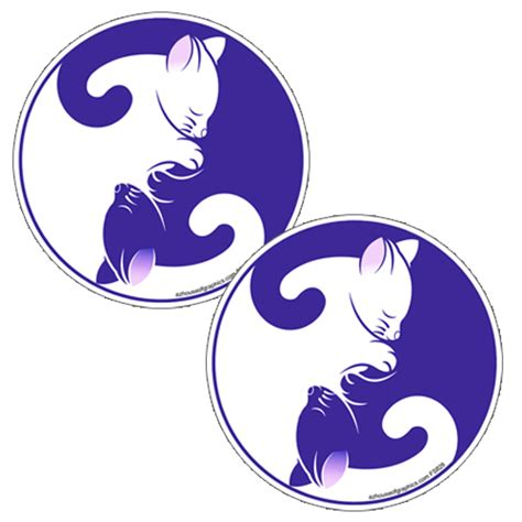 Cat Yin Yang Stickers 2 Pack Az House Of Stickers