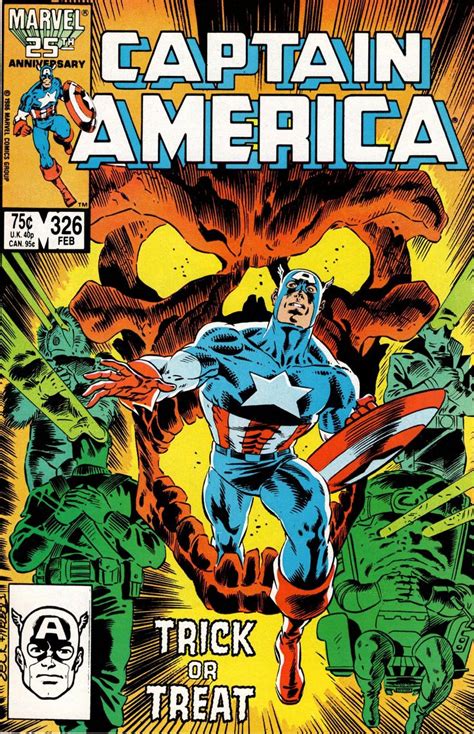 Captain America Comic Book Cover With An Image Of The Man In Blue And
