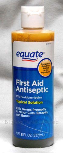 Equate First Aid Antiseptic 10 Povidone Iodine Topical Solution 8 Oz