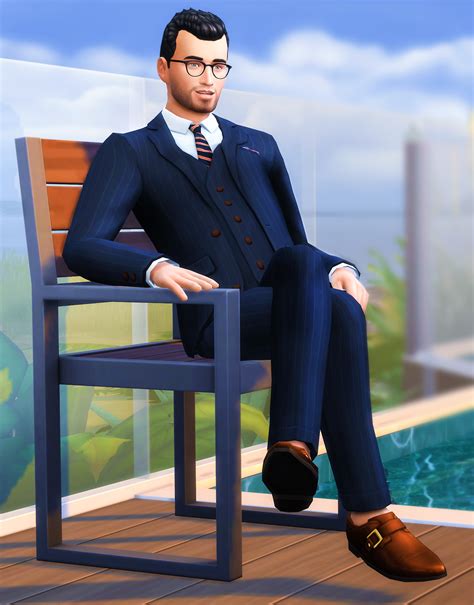 Three Piece Suits Sims 4 Men Clothing Maxis Match Sims 4