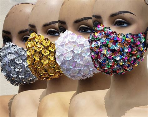 bling sequin flower dust maskmouth maskhalloween etsy in 2020 diy face mask easy face masks
