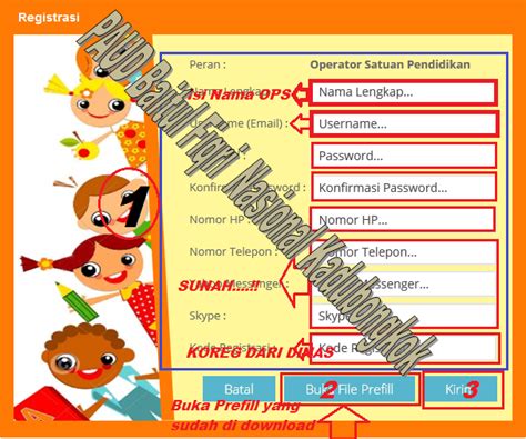 Cara download file prefill untuk jenjang paud, sd, smp, sma/smk. Tata Cara Registrasi Aplikasi Dapodik PAUD-DIKMAS | PAUD Baitul Fiqri Nasional Kadubongkok