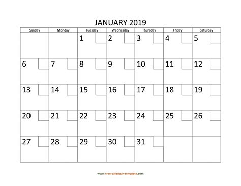 Printable Monthly Calendar Template 2019 Classles Democracy