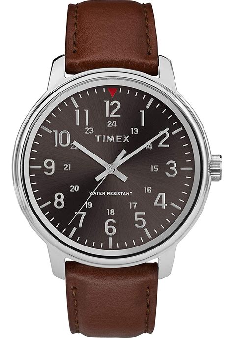 Timex Timex Tw2r85700 Mens Classic Brown Leather Band Black Dial 3