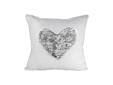 Flip Sequin Pillow Coverwhite W Silver 10pack Bestsub
