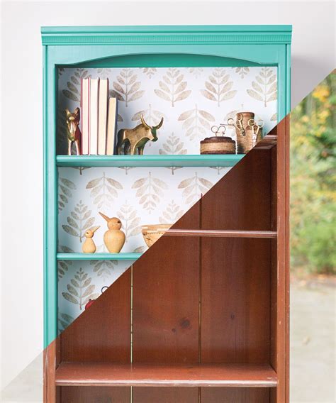 From Drab To Dreamy A Bookcase Renovation With Wallpaper Spoonflower