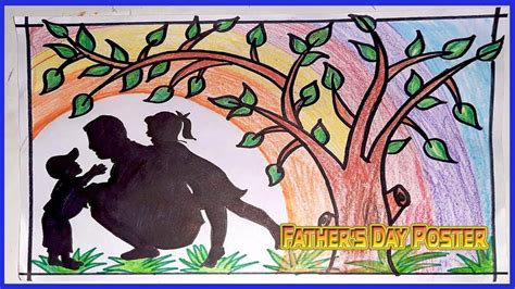 Simple Fathers Day Drawing And Painting For Beginners