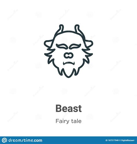 Beast Outline Vector Icon Thin Line Black Beast Icon Flat Vector