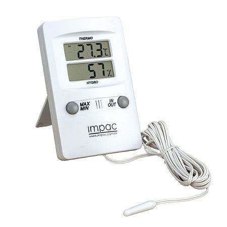 Medidor De Temperatura E Umidade Com Sensor Externo TH 02 Impac Loja