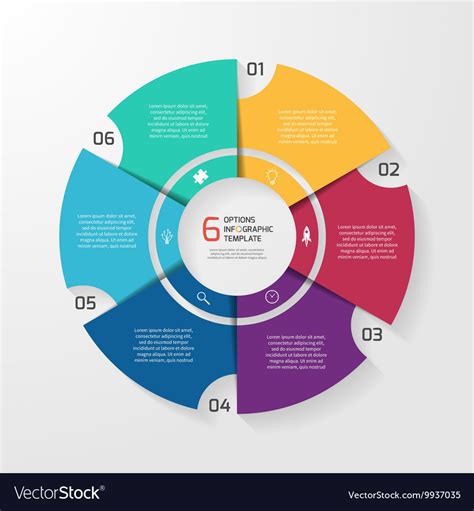 Circle Infographic 6 Options Royalty Free Vector Image