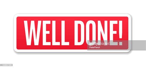 Well Done Banner Label Paper Button Template Vector Stock Illustration