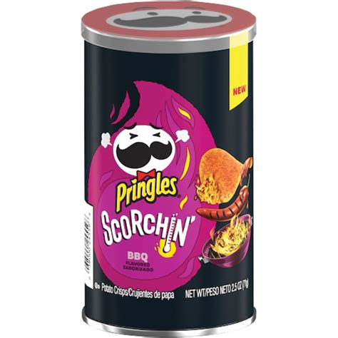 Pringles Grab And Go Potato Crisps Scorchin Bbq 25 Ounce Cans