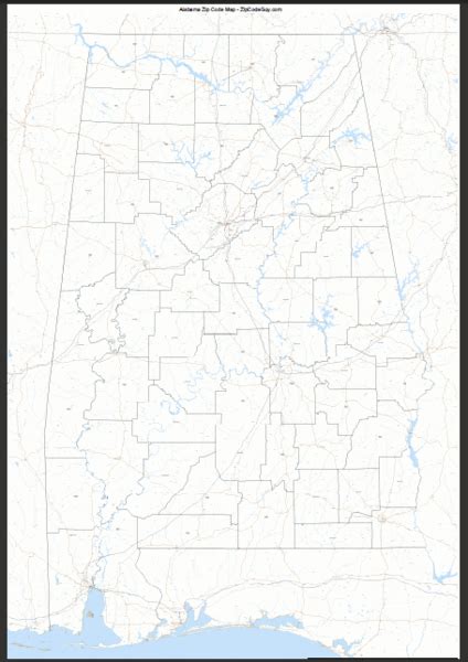 Alabama Zip Code Map Alabama • Mappery
