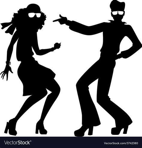 Disco Dancers Silhouette Royalty Free Vector Image Affiliate