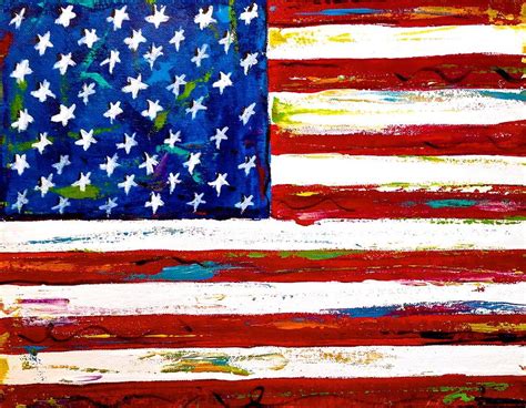 Land Of The Free Painting By Julie Janney American Flag Artwork