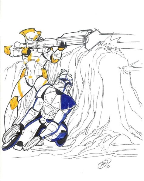 Captain Rex and Commander Cody Comic Art by Adam Withers | Star wars poster, Star wars drawings