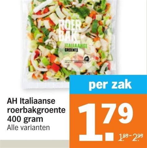 AH Italiaanse Roerbakgroente 400g Aanbieding Bij Albert Heijn