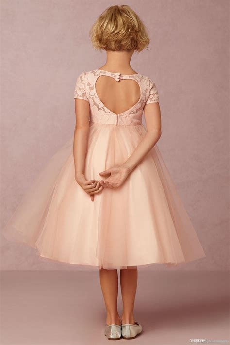 Lovely Blush Pink Bhldn Flower Girls Dresses 2017 A Line