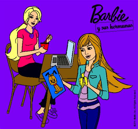 Dibujo De Barbie Y Su Hermana Merendando Pintado Por Aropop En Dibujos The Best Porn Website