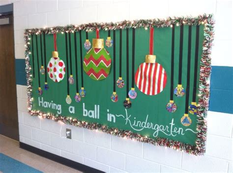 christmas bulletin board christmas garland and lights big ornaments made from bulle