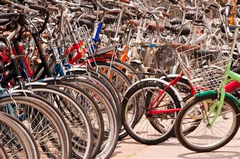 We want you to have a pleasant time in our shop. Second-hand bike Shop stock image. Image of spoke, city ...