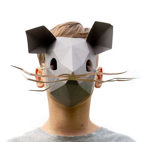 Rat Mask Easy Diy Mouse Paper Craft Template Instant Pdf Download